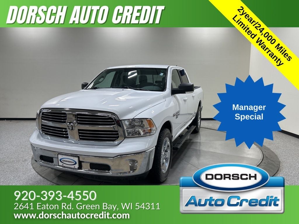 2019 RAM 1500 Classic Big Horn in Bright White Clearcoat — front three-quarter view