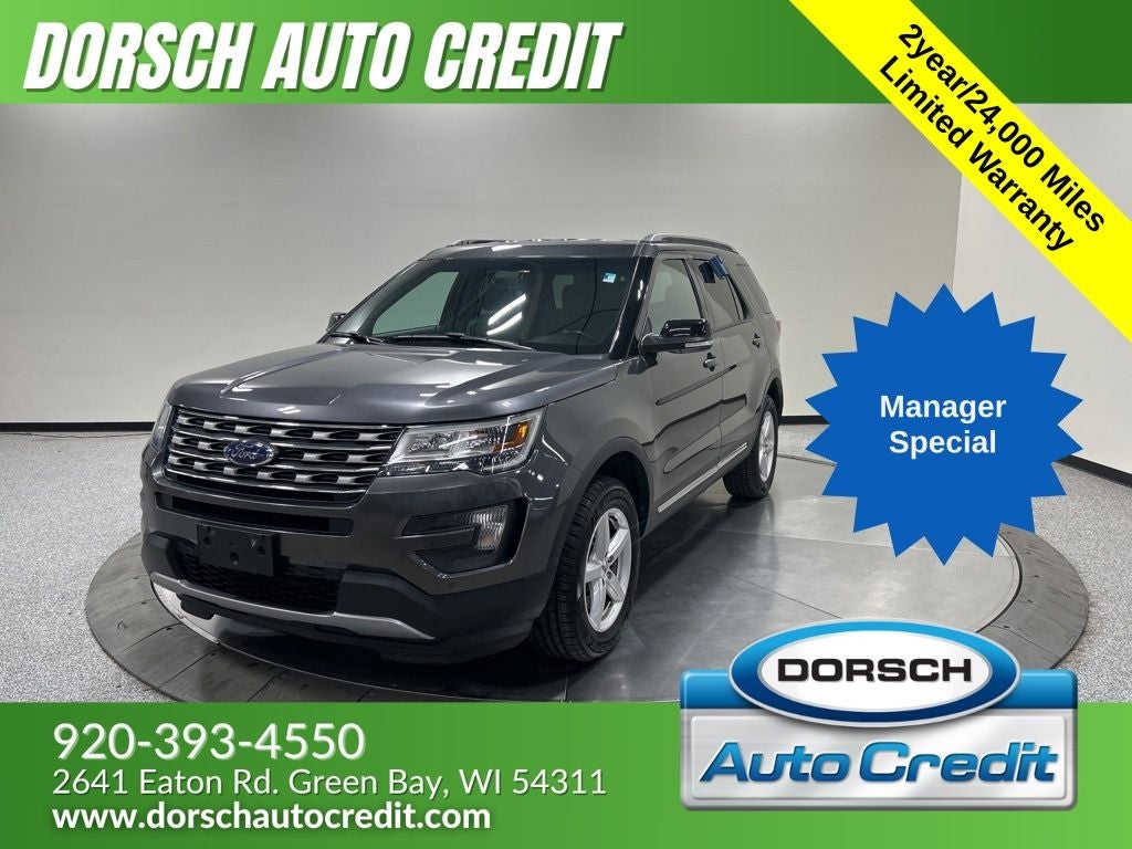 2016 Ford Explorer XLT in Magnetic — front three-quarter view