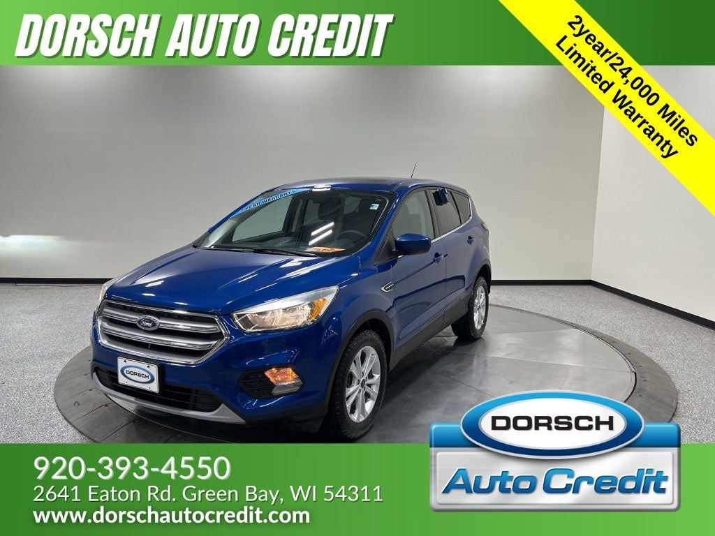 2017 Ford Escape SE in Lightning Blue Metallic — front three-quarter view