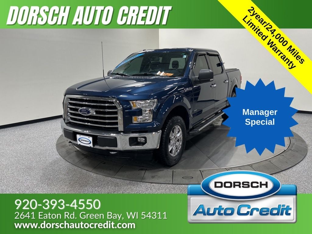 2017 Ford F-150 XLT in Blue Jeans Metallic — front three-quarter view
