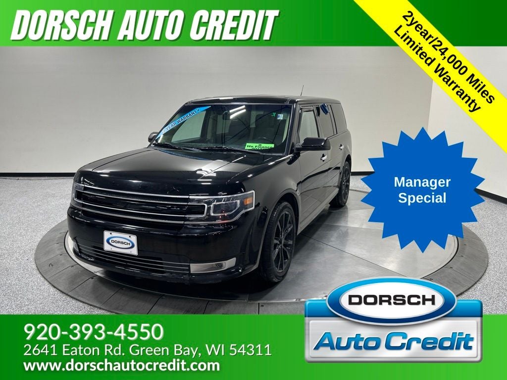2019 Ford Flex Limited in Agate Black — front three-quarter view
