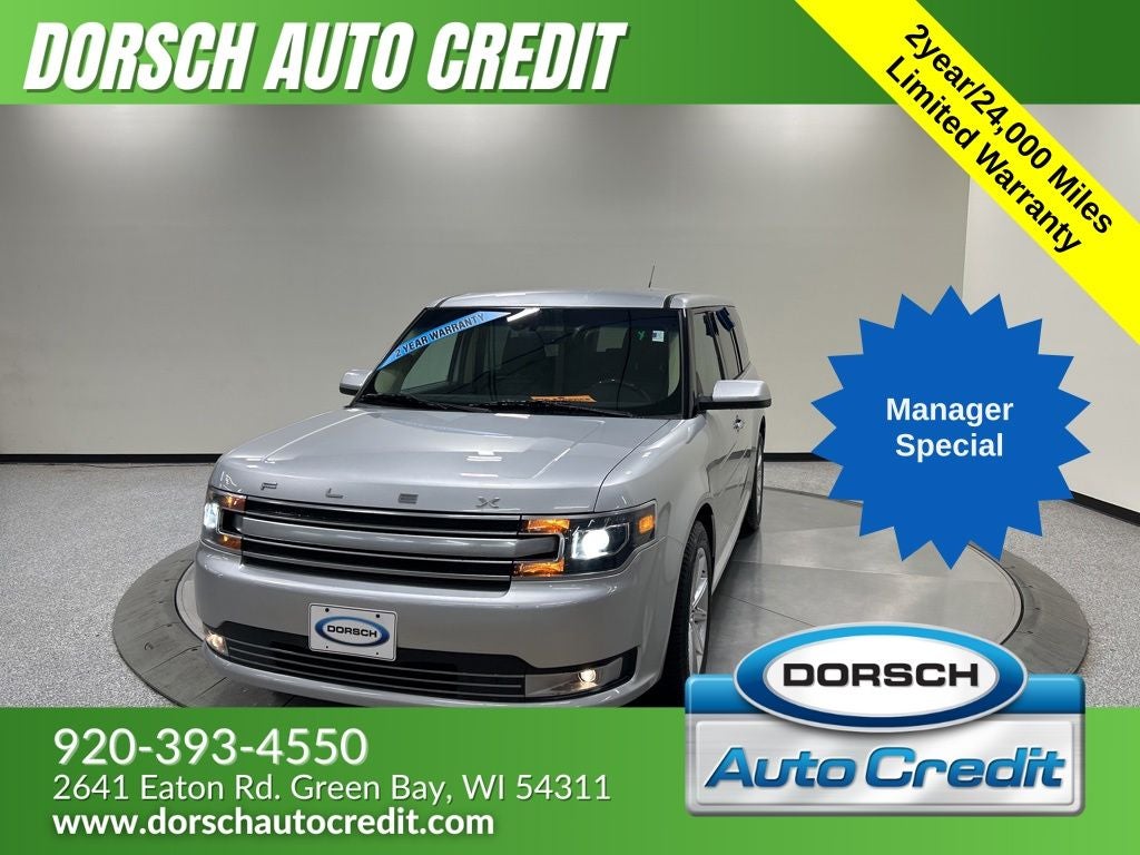 2019 Ford Flex Limited in Ingot Silver — front three-quarter view