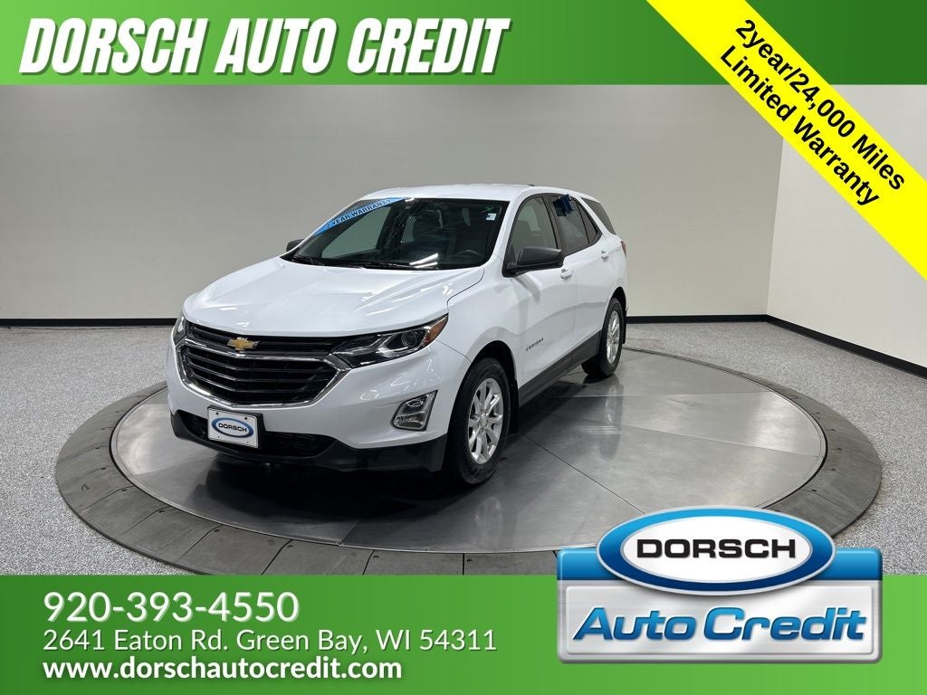 2018 Chevrolet Equinox LS in Summit White — front three-quarter view
